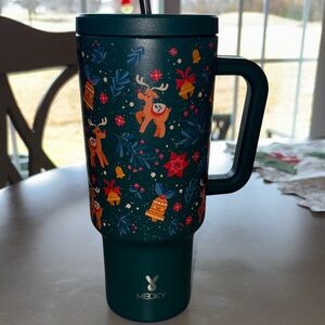 Meoky 40 oz Festive Reindeer Travel Mug